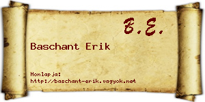 Baschant Erik névjegykártya